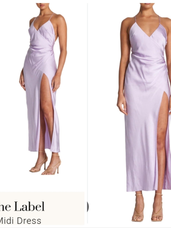 Retrofete Dresses & Skirts - Nwot Revolve French Lilac Silk Dreamy Slit Maxi Dress 4 Pastel Twin Sofia UK